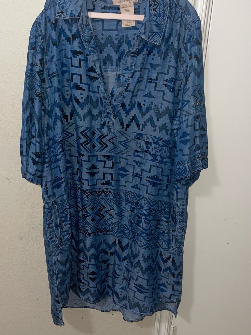 Philosophy Blue Geometric Dress